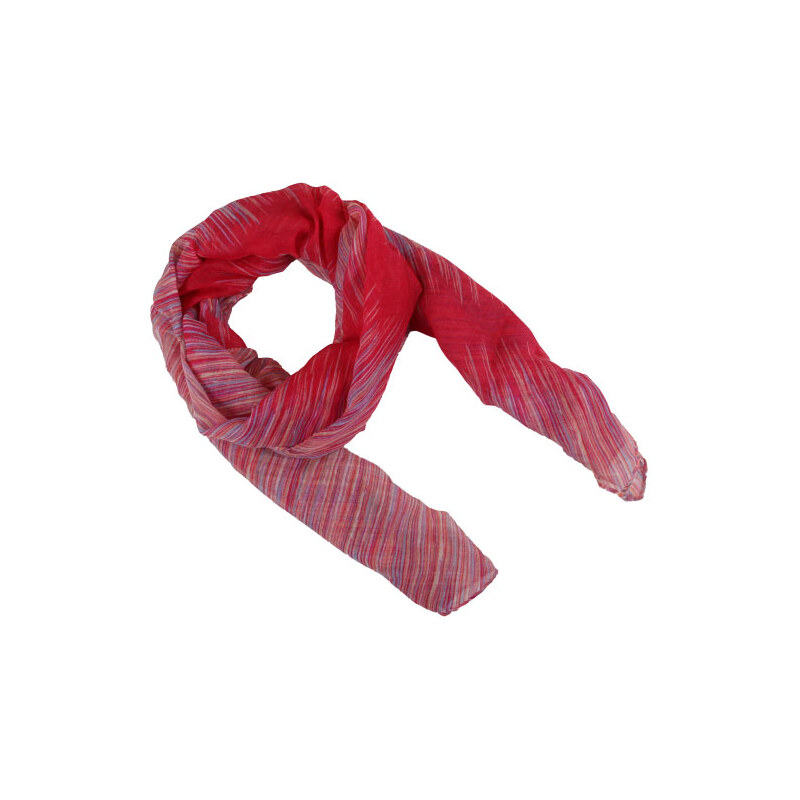 Pavioko Červený šátek s barevným žíháním