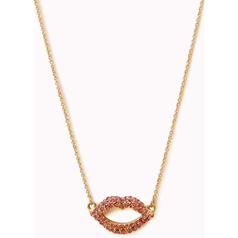 Forever 21 Playful Lips Pendant Necklace
