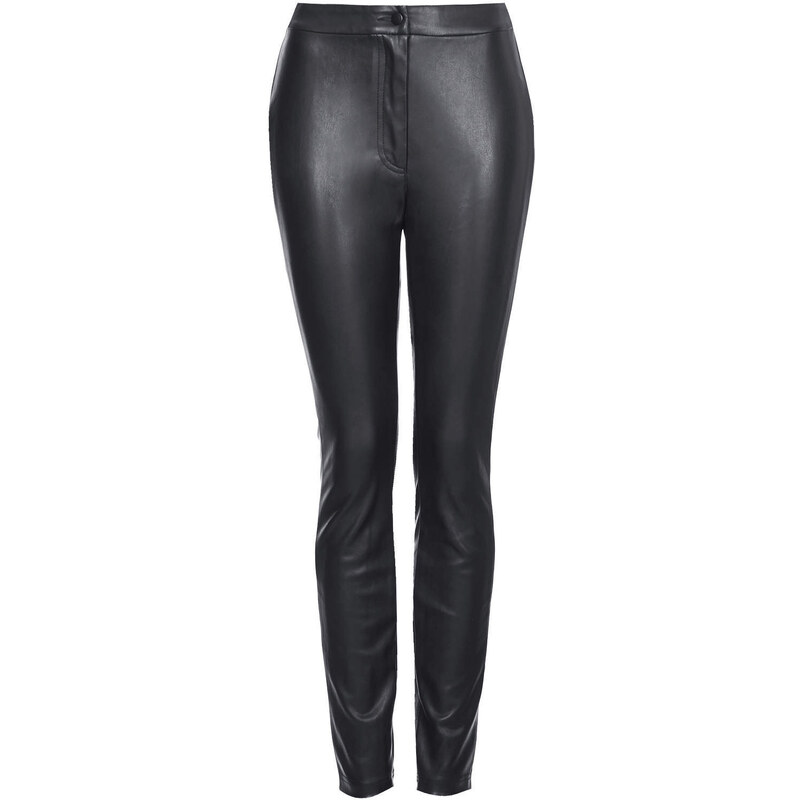Topshop High-Waisted Leather-Look Trousers