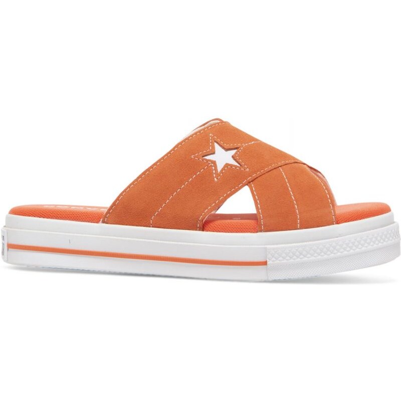 PANTOFLE CONVERSE One Star Sandal WMS - oranžová -