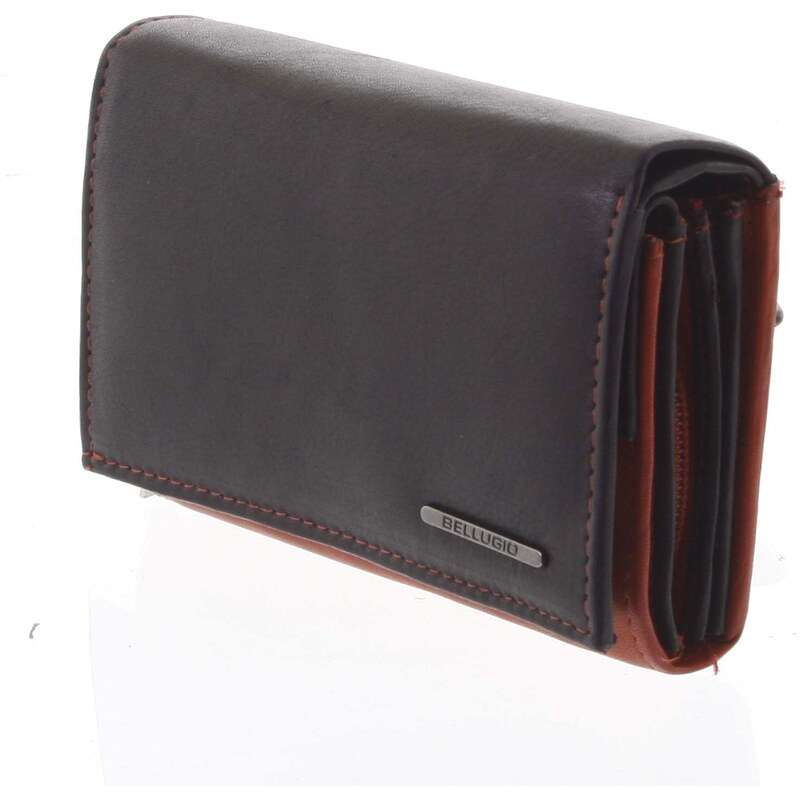 Bellugio Dámská kožená peněženka Běla černá/červená