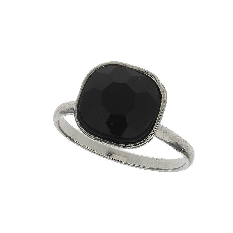 Topshop Black Faceted Stone Ring