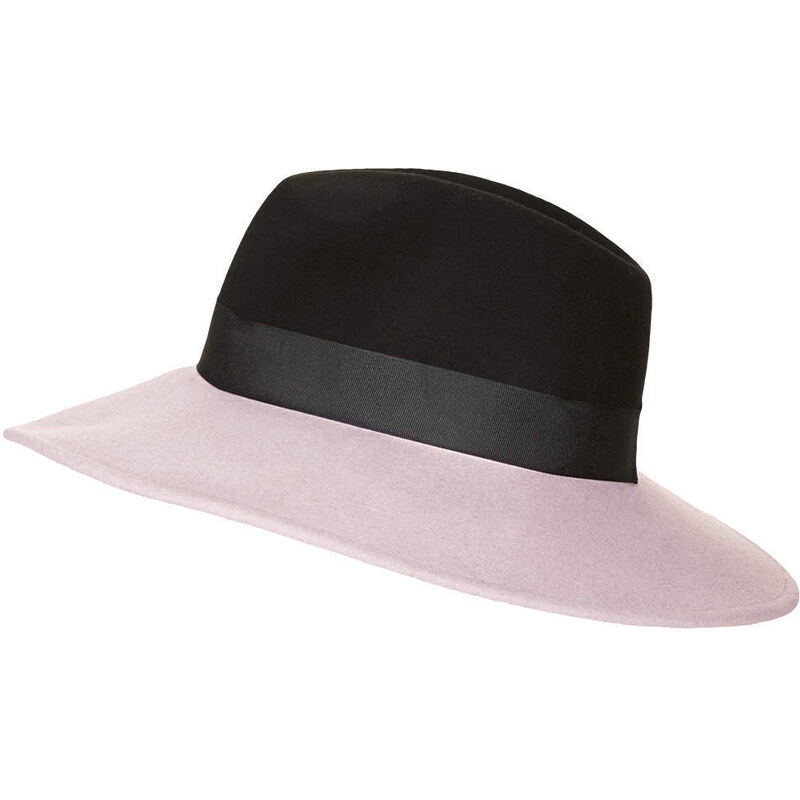 Topshop Colour-Block Brim Fedora Hat