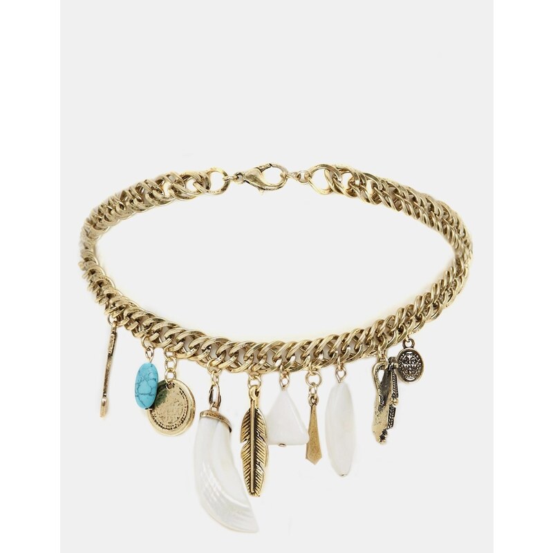 ASOS Solstice Charm Choker Necklace - Gold