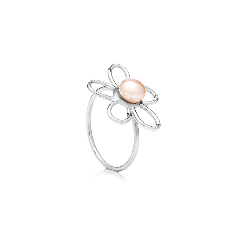 Buka Jewelry Buka prsten s perlou Bunga – růžová 419