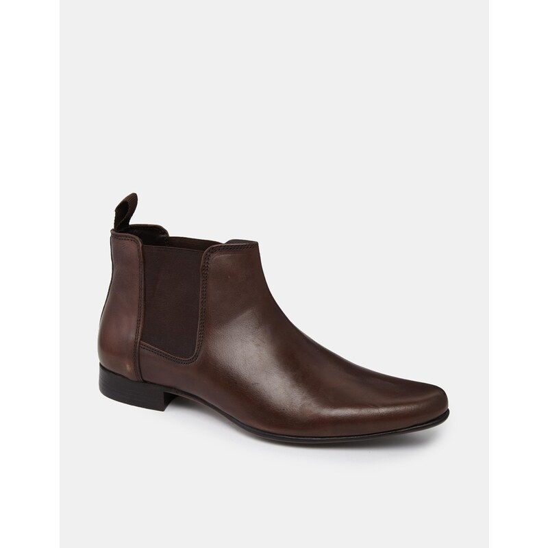 ASOS Chelsea Boots in Leather - Brown