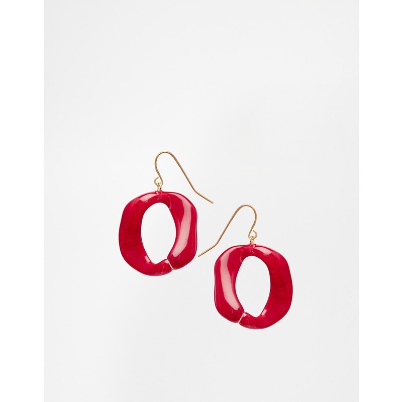 Kenneth Jay Lane Coloured Hoop Drop Earrings - Red