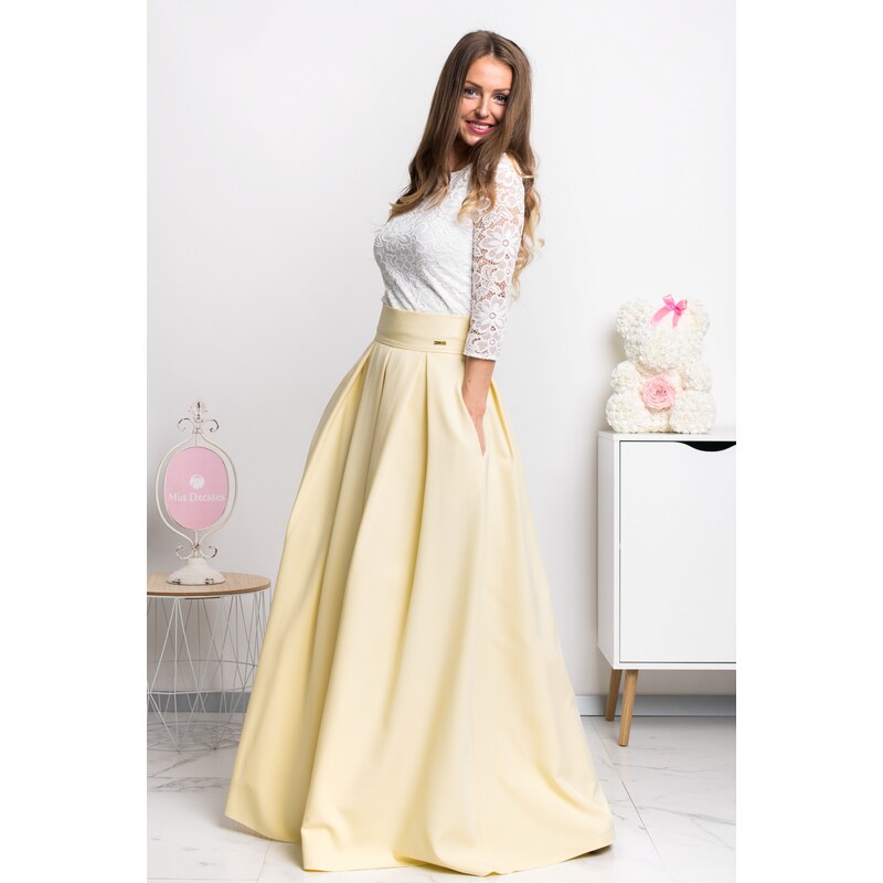 Parisse Žlutá dlouhá sukně 61156249