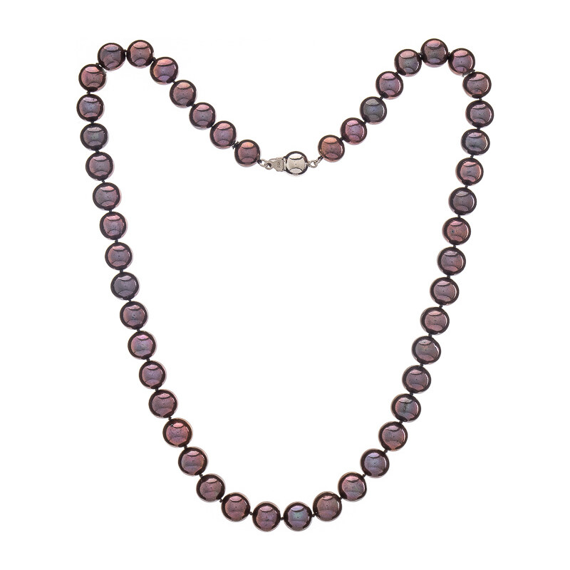 Buka Jewelry Perlový náhrdelník 9,5 AA tmavý