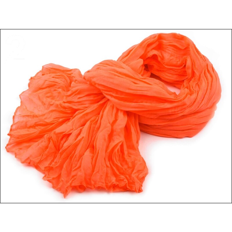 Neonový oranžový mačkaný šátek