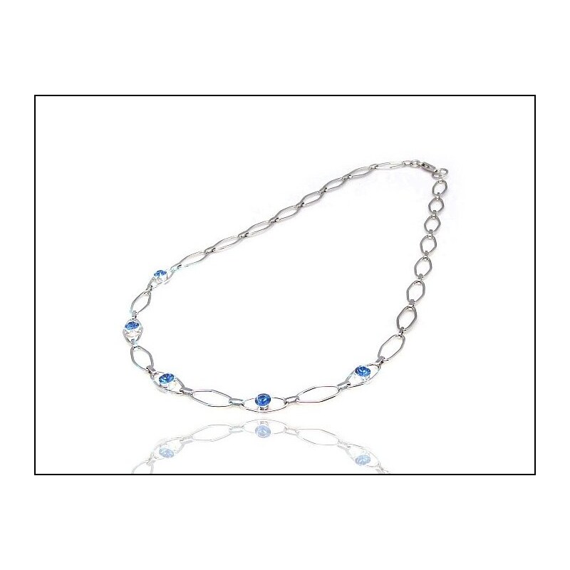 Luxusní modrý náhrdelník s kamínky
