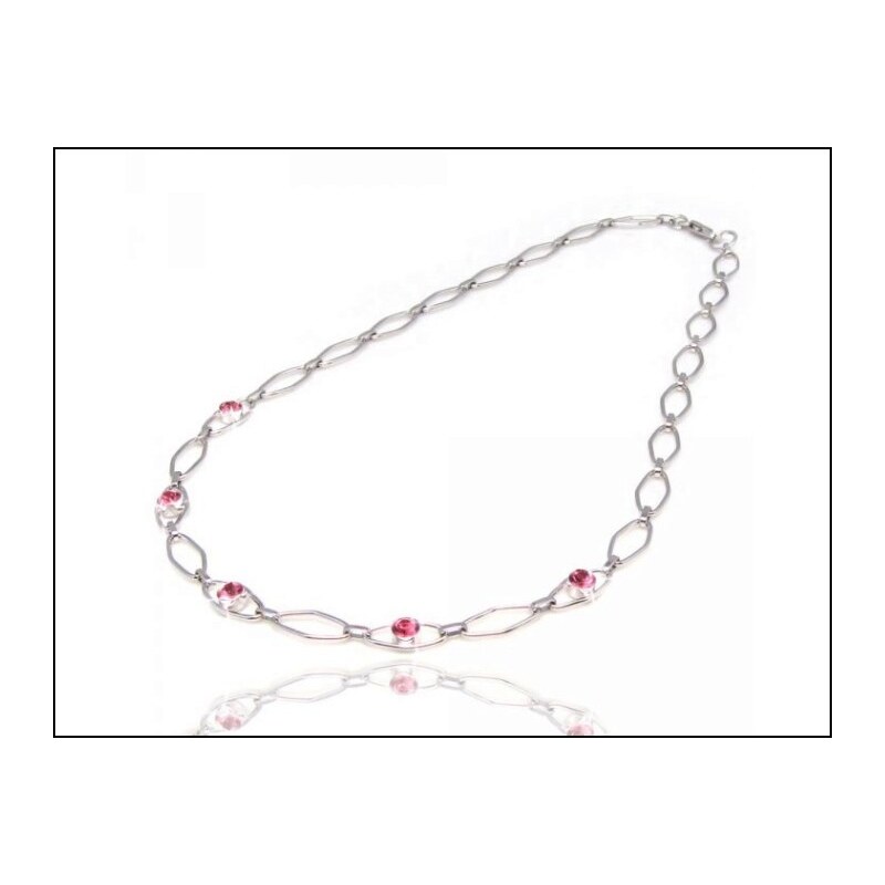 Luxusní růžový náhrdelník s kamínky