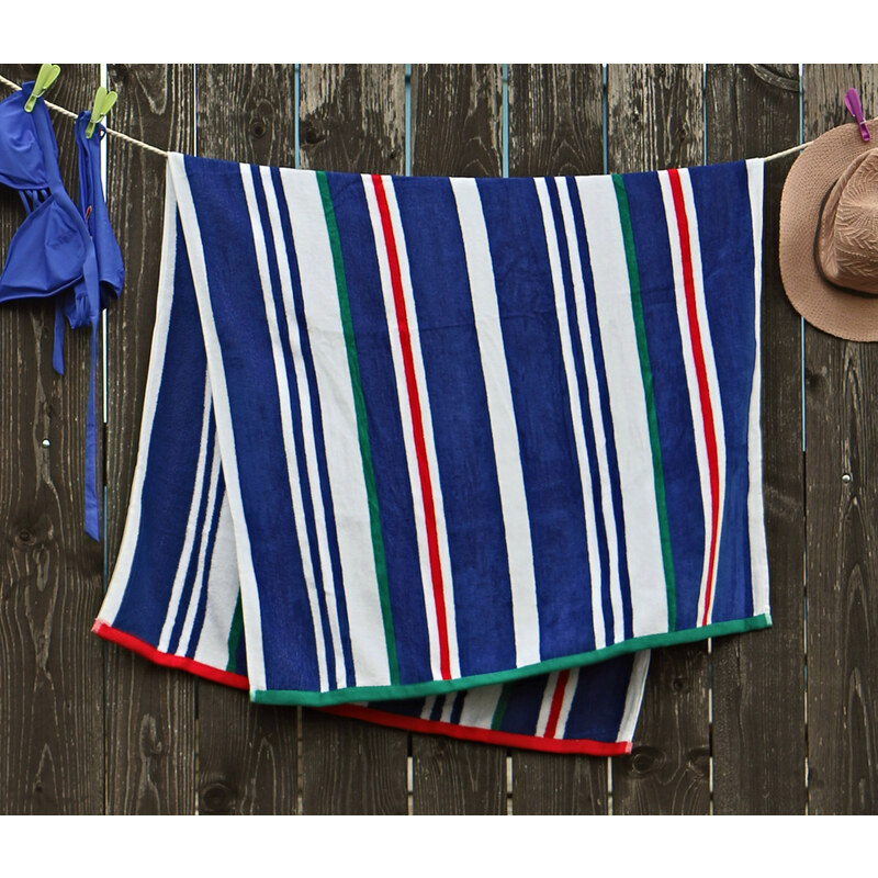 Jules Clarysse Plážová osuška Jet Set Stripes Modrá