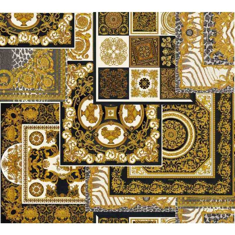 A.S. Création 37048-3 tapety na zeď Versace 4 | 0,70 x 10,05 m | černá,  bílá, zlatá, šedá luxusní tapeta na stěnu 370483 - GLAMI.cz