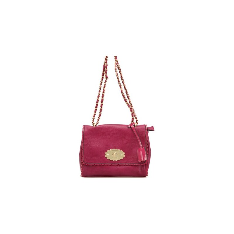 Malá sytě růžová kabelka Gionni s řetízkovým popruhem