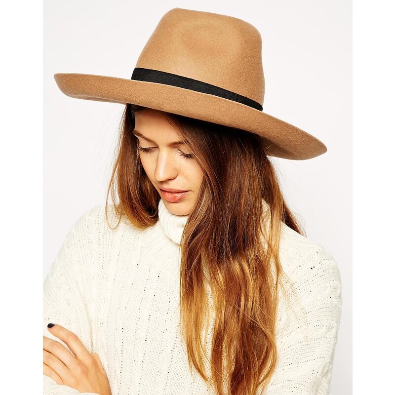 ASOS Wide Brim Stenson Felt Hat - Stone