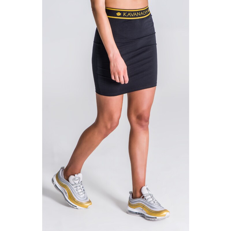 Gianni Kavanagh Black Skirt With GK Black And Gold Elastic