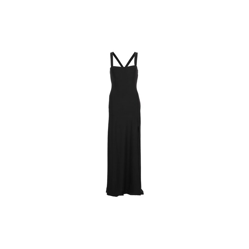 Dlouhé černé šaty Ax Paris s vysokým rozparkem
