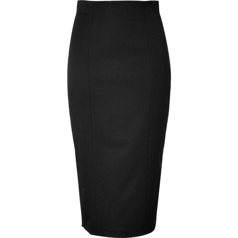 Olympia Le-Tan Wool Blend Pencil Skirt with Velvet Heart