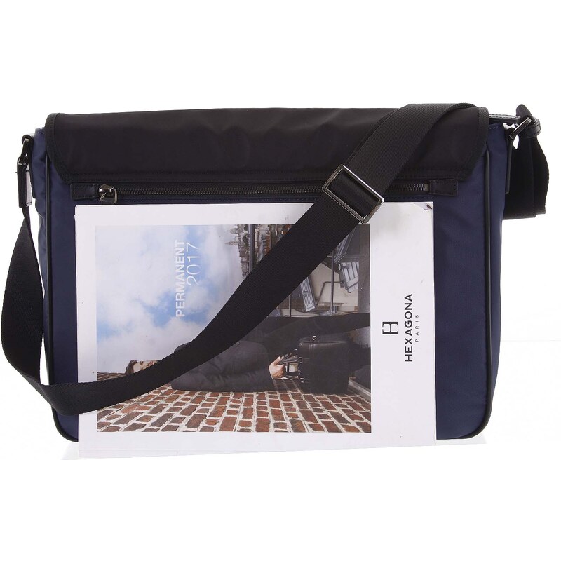 Crossbody taška na notebook modro černá - Hexagona Baccus modrá