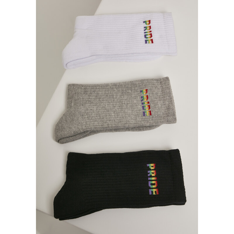 MT Accessoires Ponožky Pride 3-Pack wht/gry/blk