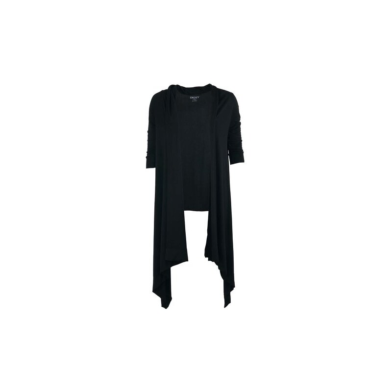 Cípatý kabátek DKNY s 3/4 rukávem - černý