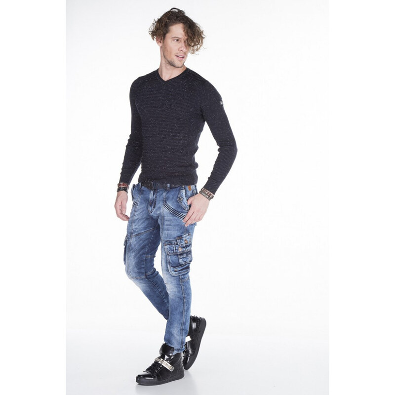 CIPO & BAXX kalhoty pánské CD383 L:34 kapsáče jeans - GLAMI.cz