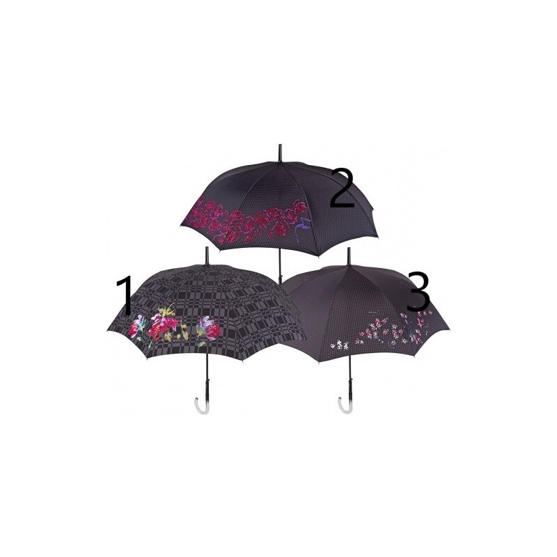 Perletti Dámský holový deštník s květinovým potiskem