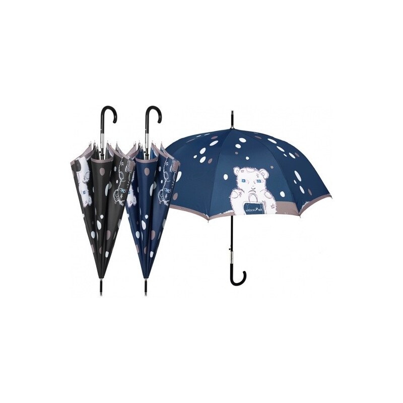 Luxusní dámský holový deštník Perletti - Maison, Medvídek klasik