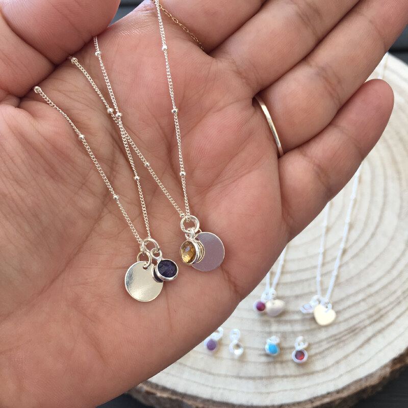 SYLVIENE Stříbrný náhrdelník Birthstone s přívěskem 38720231