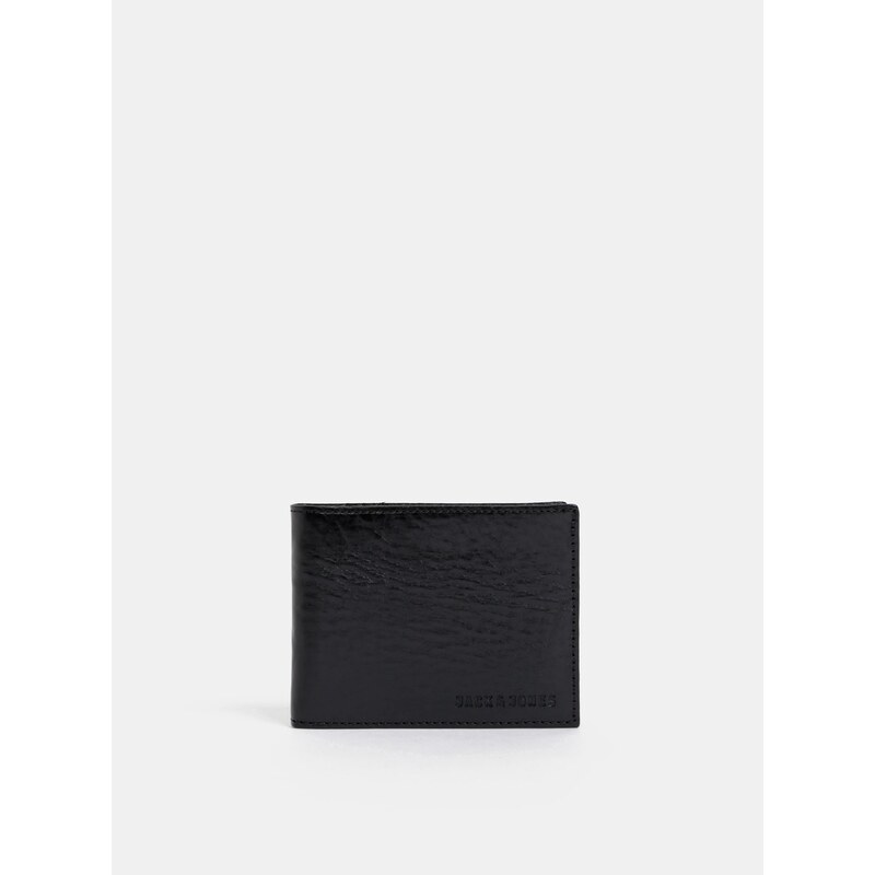 Černá kožená peněženka Jack & Jones Denim