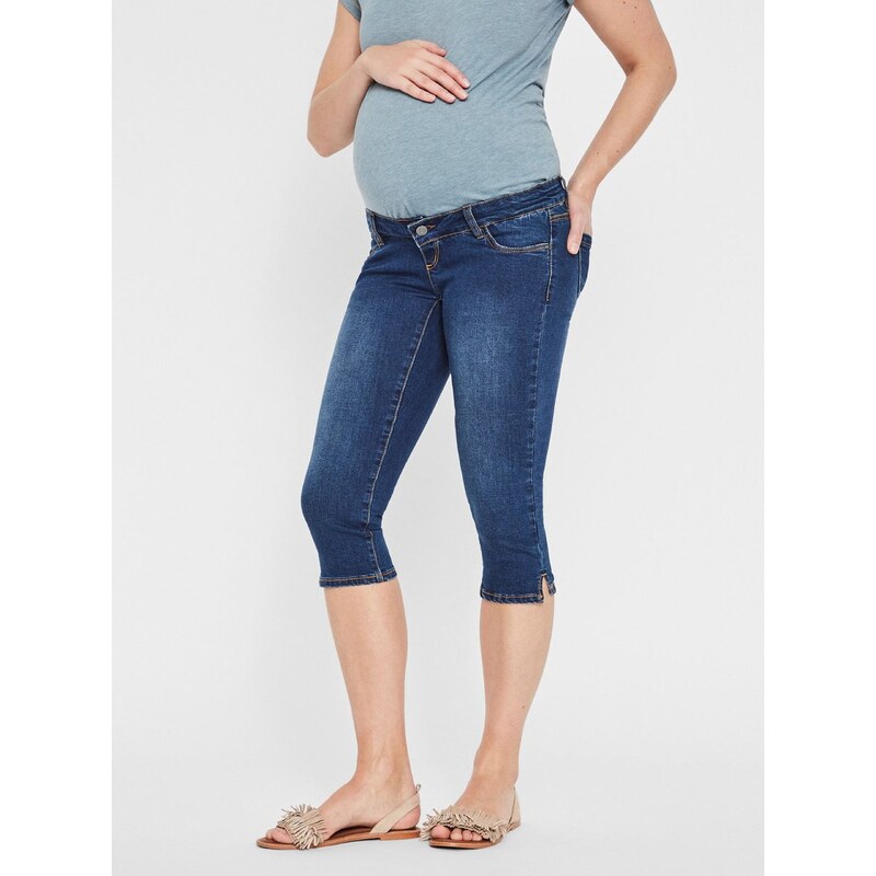 Modré těhotenské 3/4 slim fit džíny Mama.licious Lola - Dámské 68325935