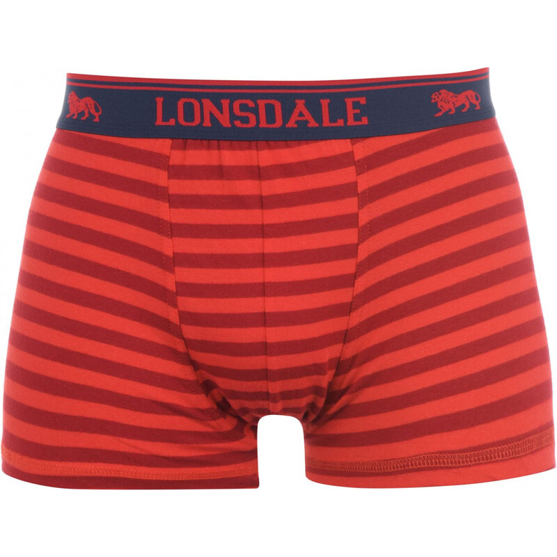 Lonsdale 2 Pack Trunks Mens Red stripes