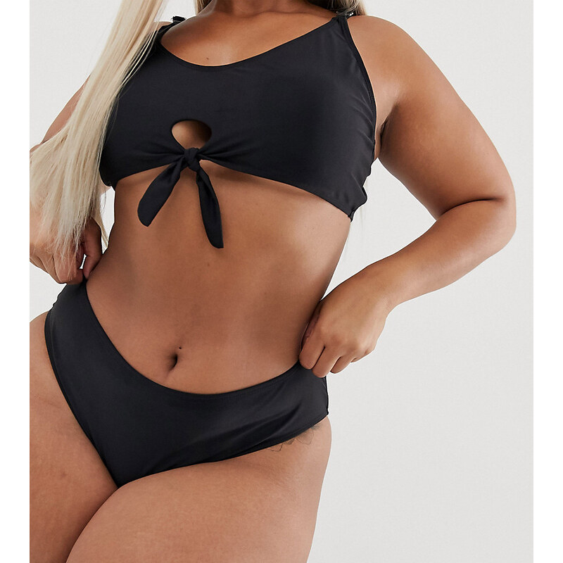 Brave Soul Plus bikini bottom-Black