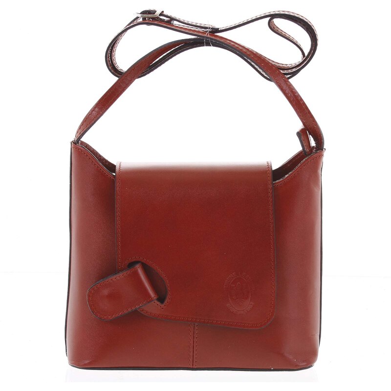 Dámská kožená crossbody kabelka červená - ItalY Misty Dark