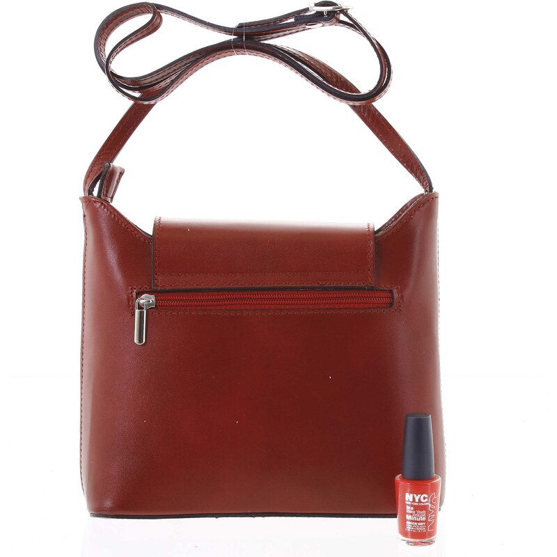 Dámská kožená crossbody kabelka červená - ItalY Misty Dark červená