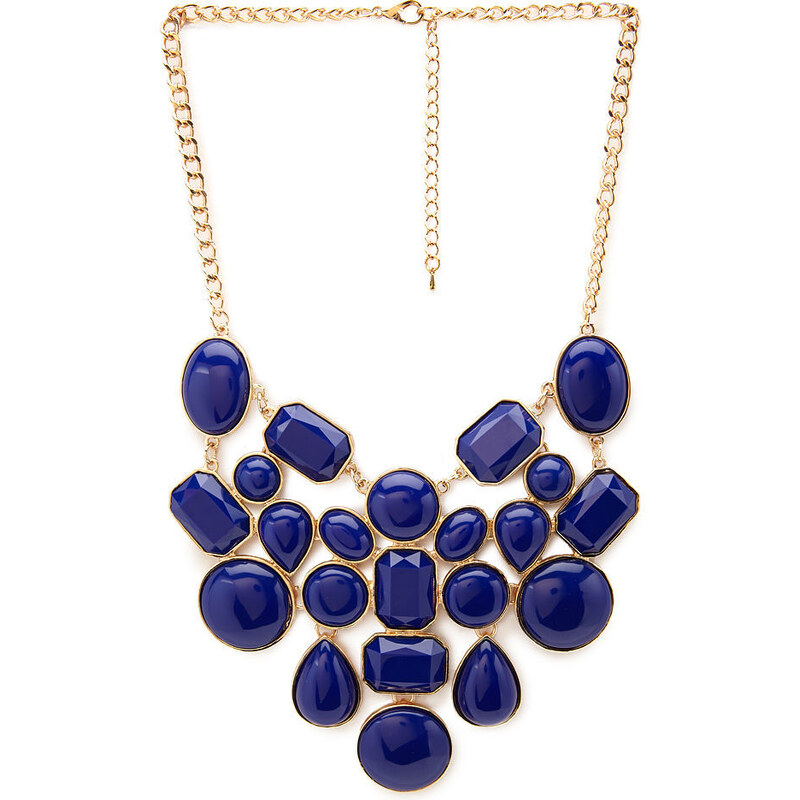 FOREVER21 Geo Faux Stone Bib Necklace