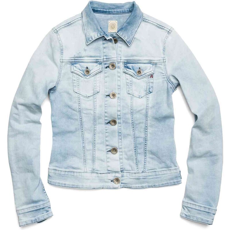 Replay Denim jacket with two flap breast pockets.