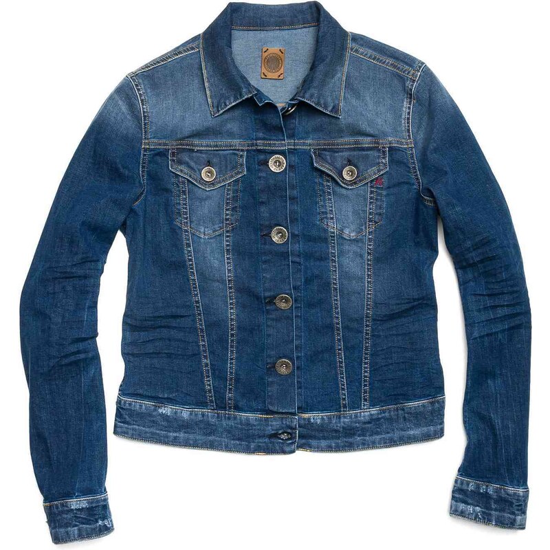 Replay Stretch denim jacket with two flap breast pockets.