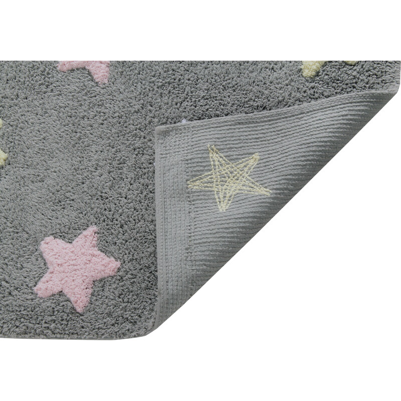 Lorena Canals koberce Pro zvířata: Pratelný koberec Tricolor Stars Grey-Pink - 120x160 cm