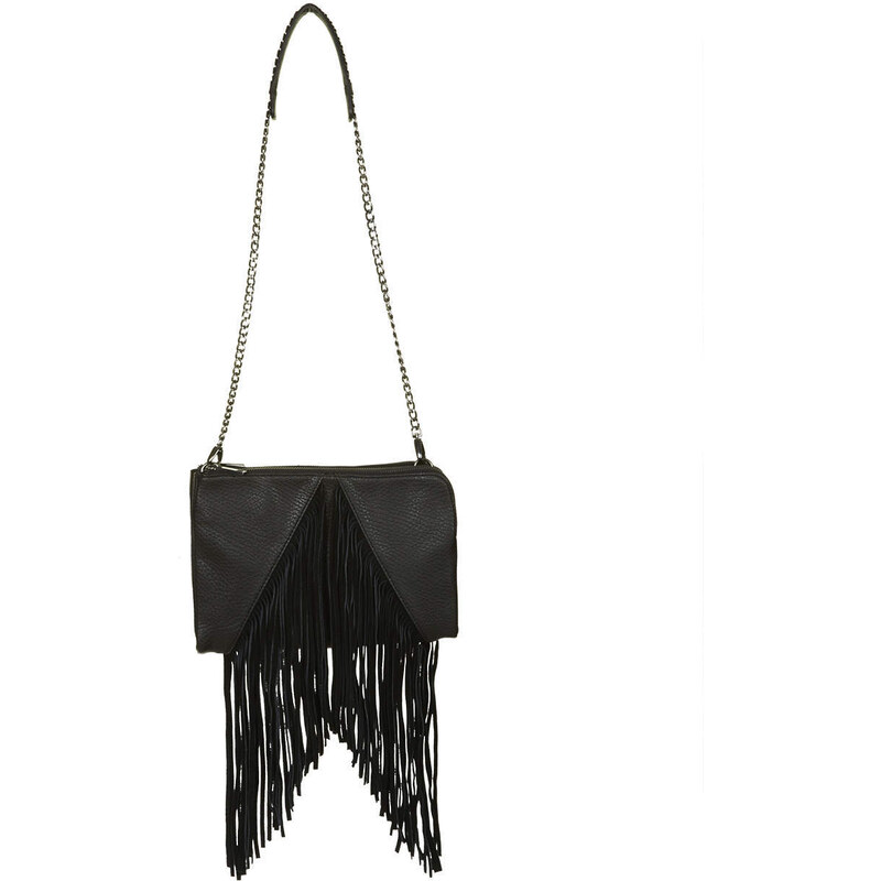 Topshop Faux Suede Tassel Clutch