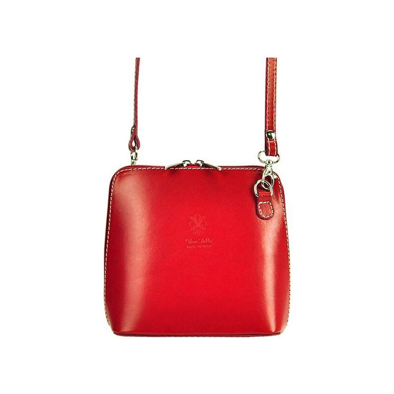 Diva Kožená malá dámská crossbody kabelka červená 38996227