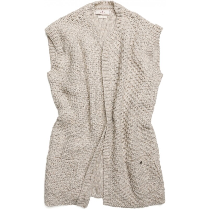 Replay Acrylic/mohair sweater vest with two front pockets.