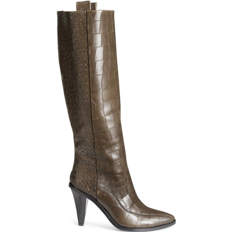 H&M Crocodile print leather boots