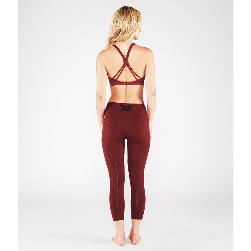 Tříčtvrteční legíny Manduka Corset Crop Ruby