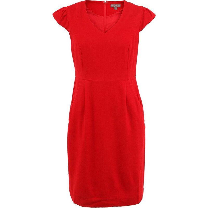 Elegantní červené šaty Fever London s krátkými rukávy