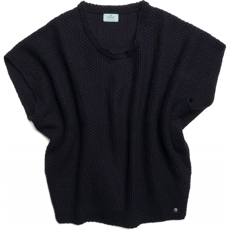 Replay Acrylic/mohair sweater with round neck, batwing sleeves.