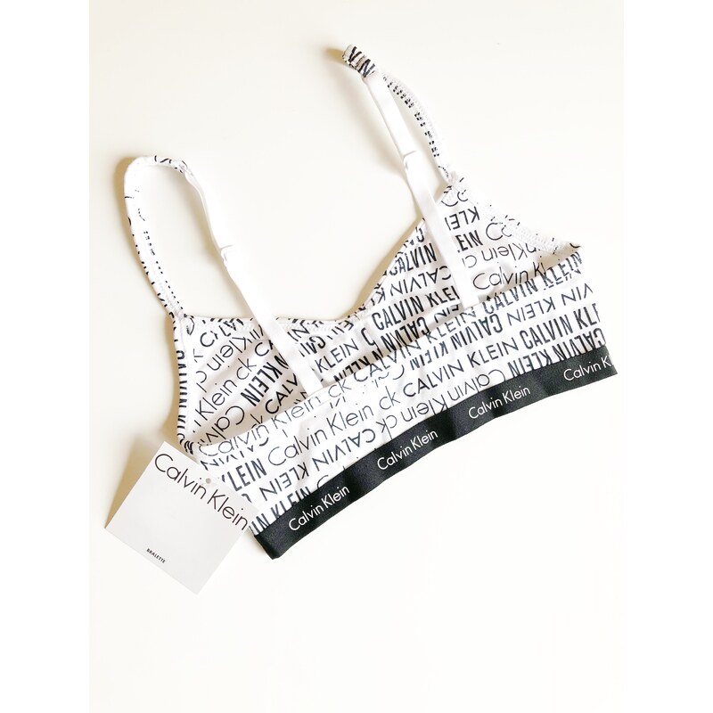 Calvin Klein Calvin Klein Modern Flx White luxusní sportovní podprsenka Bralette - S / Bílá / Calvin Klein