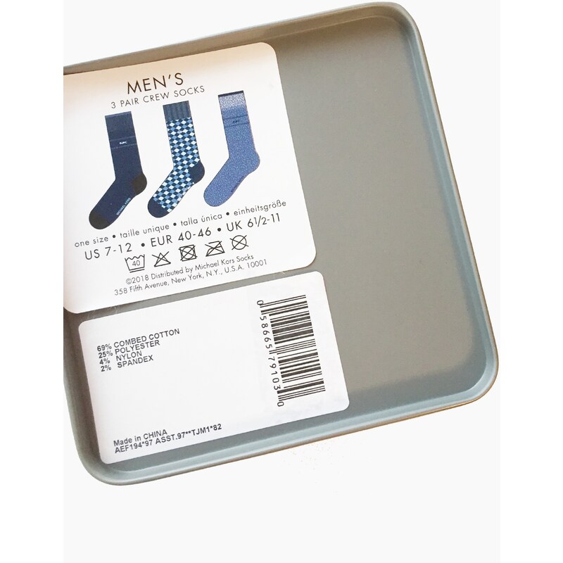 Michael Kors Michael Kors Business ll Logo Dark Blue pohodlné ponožky v dárkové krabičce 3 páry - UNI / Modrá / Michael Kors