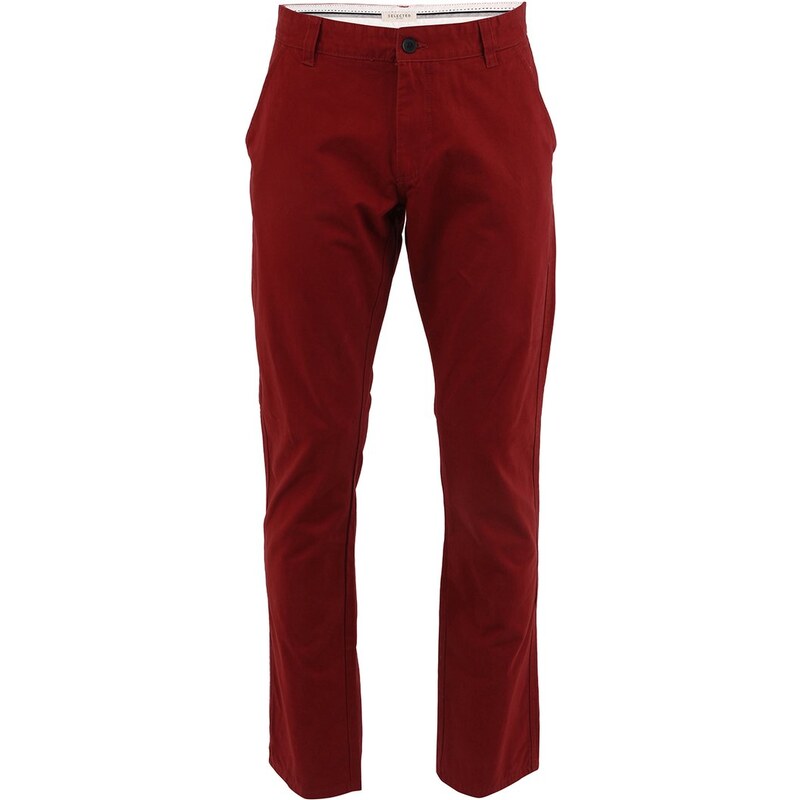 Tmavě červené kalhoty Selected Three Paris